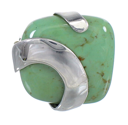 Southwestern Sterling Silver And Turquoise Jewelry Ring Size 4-1/2 RX88776